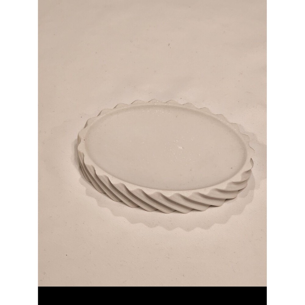 White Decorative Spiral Ceramic Soap dish - Home Accents
